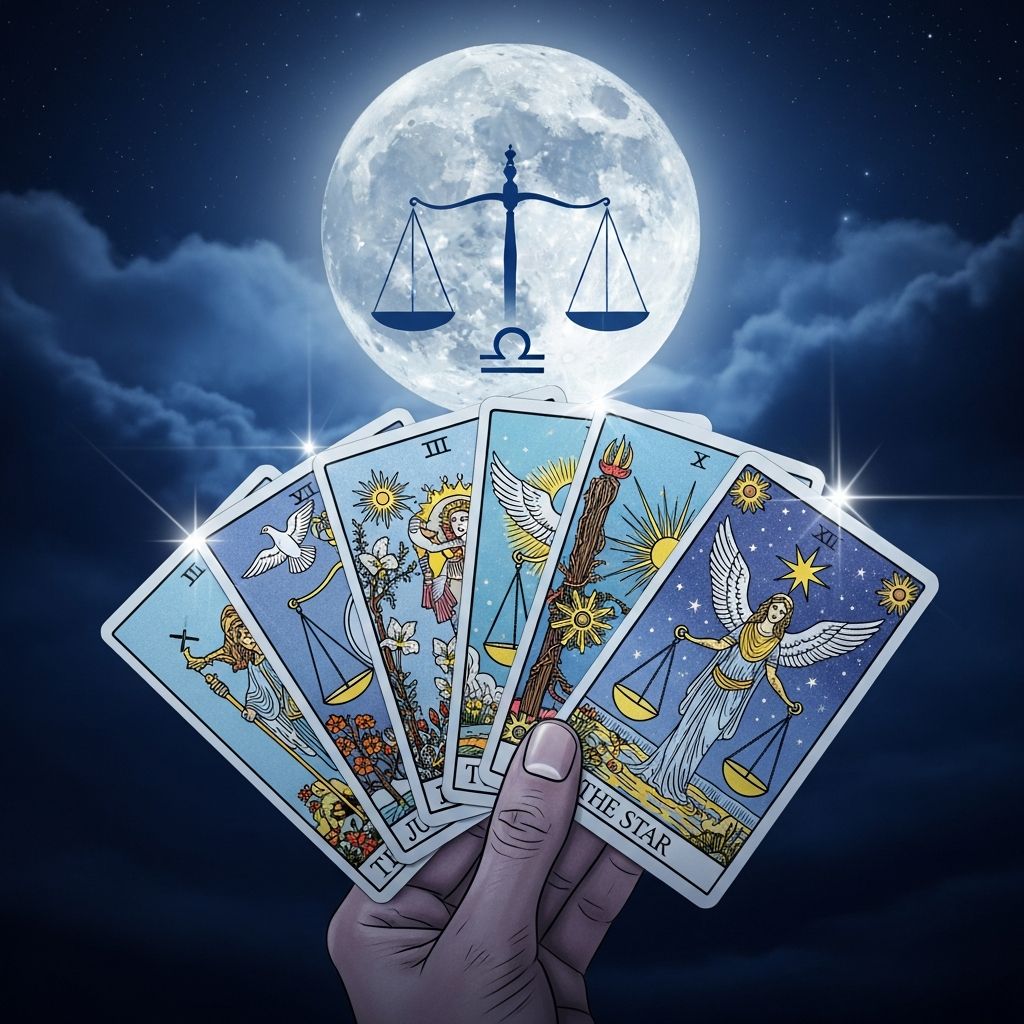Libra Full Moon Tarot: 4-Card Balance Spread & Guidance Discover how the Libra Full Moon illuminates balance in relationships and self through a powerful 4-card tarot spread for clarity and harmony.