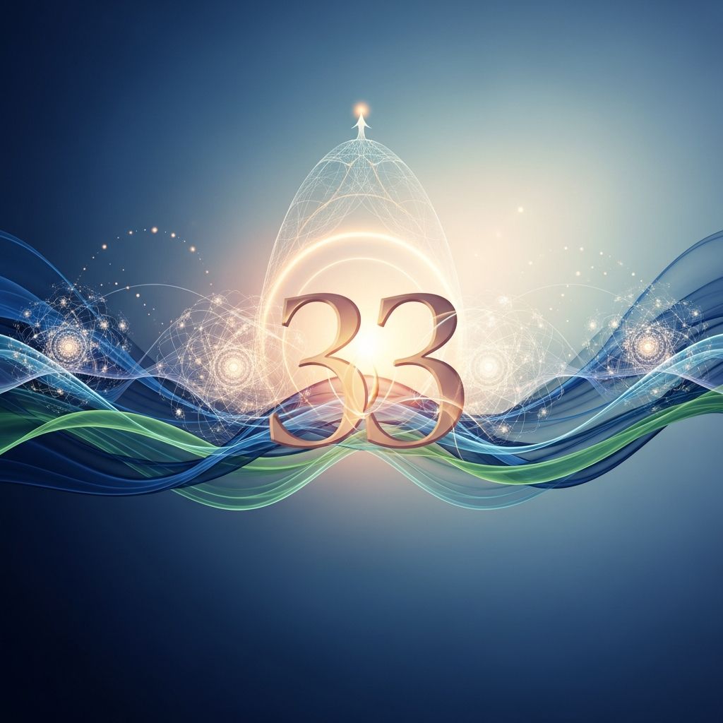 Unlock the profound spiritual power of numerology's Master Number 33, guiding you toward unconditional love, healing, and higher consciousness.