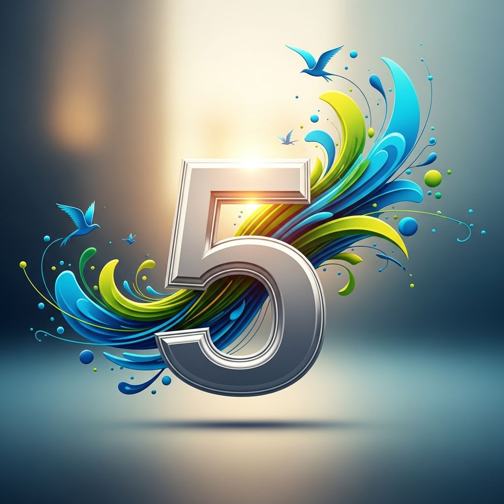 Discover the vibrant energy of number 5 in numerology, symbolizing adventure, adaptability, and personal growth through life's dynamic shifts.