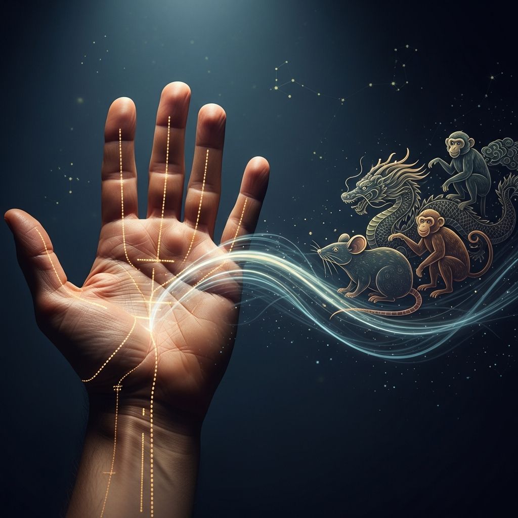 Explore how Chinese zodiac signs of the first trine blend with palmistry to reveal destiny, personality, and life paths through hand analysis.