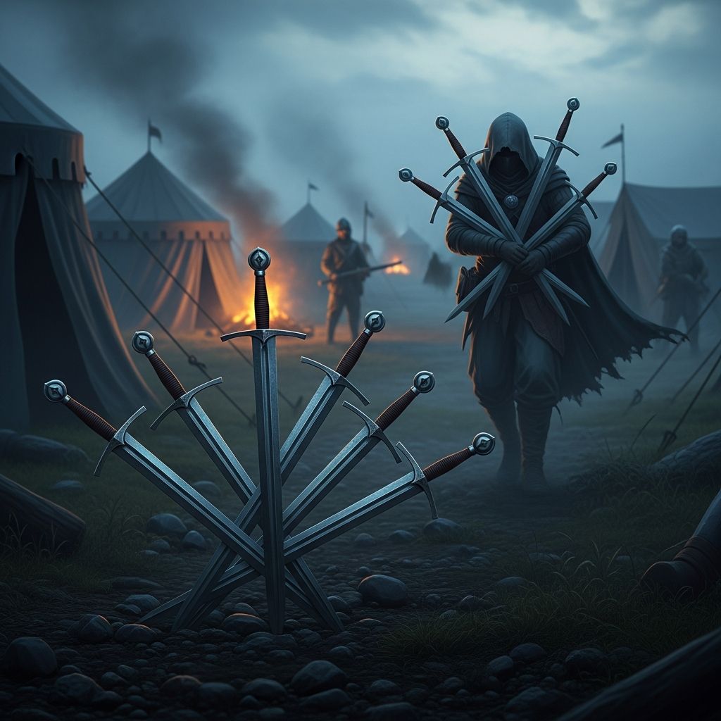 Unlock the secrets of strategy, deception, and clever tactics in the Seven of Swords Tarot card meanings.