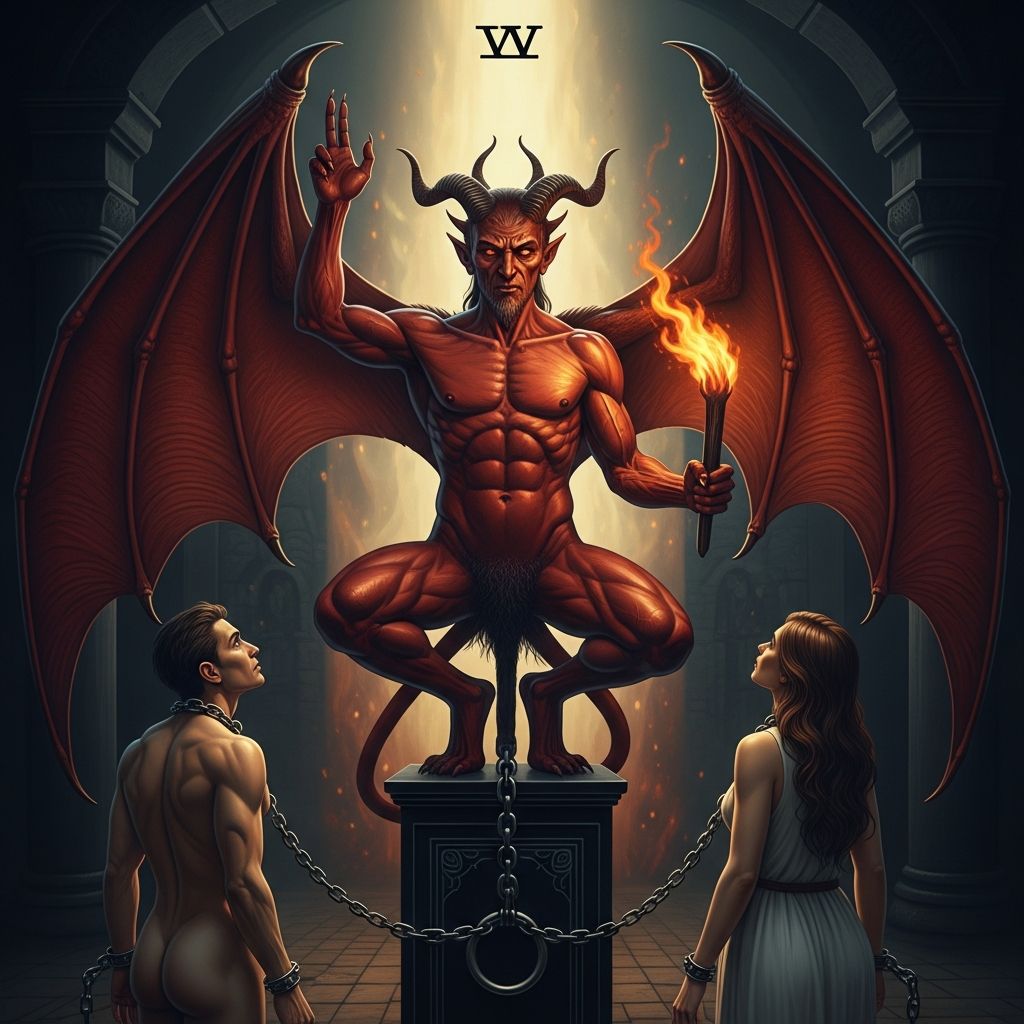 Unravel the mysteries of The Devil tarot card: confronting shadows, breaking chains of addiction, and reclaiming personal power through self-awareness.