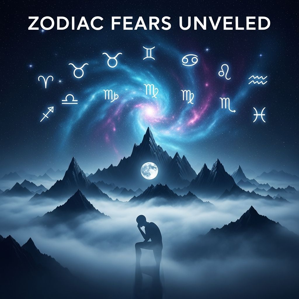 Discover the hidden fears that shape each zodiac sign's path, from Aries' dread of defeat to Pisces' escape from reality.